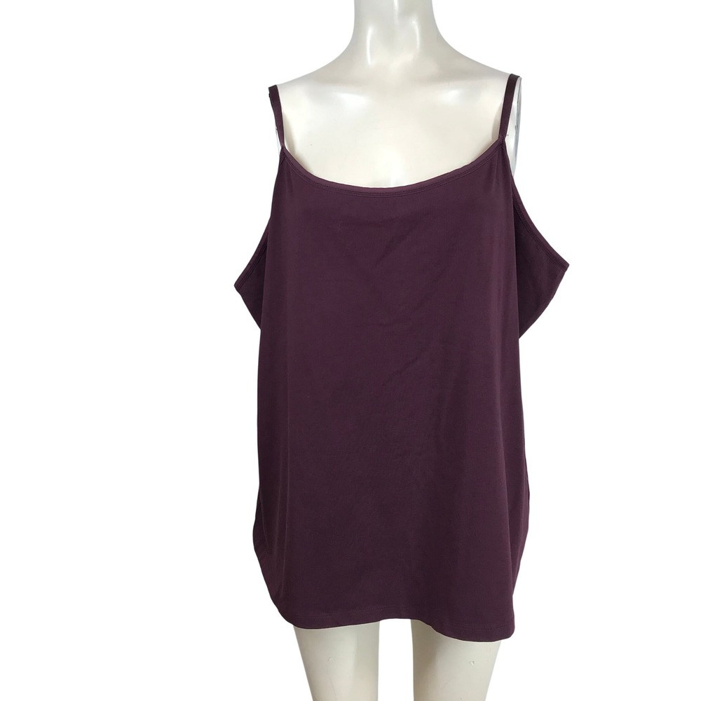 Lane Bryant The‎ Cotton Cami Plum Purple Plus Size 26/28 Adjustable Straps Solid